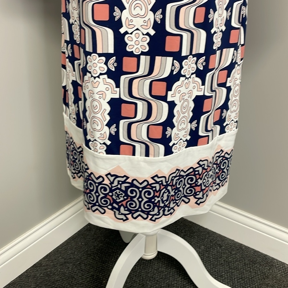 J.McLaughlin Mock Neck Shift Dress Womens Size Medium Catalina Cloth - Picture 3 of 7